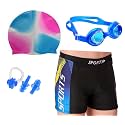 Men Swimming Costume | Shorts | Trunk Goggles Cap 2 Earplug 1 Nose Clip Swimming Kit (28In to 34In Waist Size)