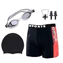 Men Swimming Costume | Shorts | Trunk Goggles Cap 2 Earplug 1 Nose Clip Swimming Kit (28In to 34In Waist Size)