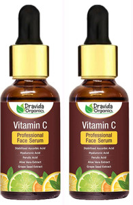 dravida organics bright  glowing vitamin c serum for skin whitening lightening  brightening