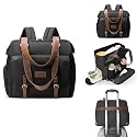 Dravina Diaper Bag for Moms with Large 10-Compartment Storage, Insulated Pockets, Shoe Compartment, Waterproof Baby Bag | Premium Leather Shoulder Strap for On-the-Go Moms, 40cm (Black)