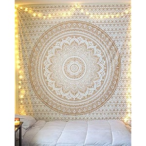 dravy handicrafts floral tapestry mandala ombre tapestry wall hanging bedsheet cotton bedsheet wall tapestry bed wall hanging tapestry green twin 84x54 inches standard 200 tc