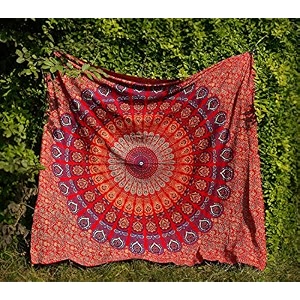 dravy handicrafts floral tapestry mandala ombre tapestry wall hanging bedsheet cotton bedsheet wall tapestry bed wall hanging tapestry green twin 84x54 inches standard 200 tc