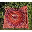 Dravy Handicrafts Floral Tapestry Mandala Ombre Tapestry Wall Hanging Bedsheet Cotton Bedsheet Wall Tapestry Bed Wall Hanging Tapestry (Green, Twin (84X54 Inches)) Standard, 200 TC