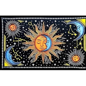 dravy handicrafts tapestry tarot sun tapestry wall hanging cotton wall hanging tapestry wall hanging wall dcor multi 2 40x30 inches