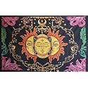 DRAVY HANDICRAFTS Tapestry Tarot Sun Tapestry Wall Hanging Cotton Wall Hanging Tapestry Wall Hanging Wall Décor (Multi, 40X30 Inches)