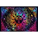 DRAVY HANDICRAFTS Tapestry Tarot Sun Tapestry Wall Hanging Cotton Wall Hanging Tapestry Wall Hanging Wall Décor (Multi 6, 84x54 Inches)