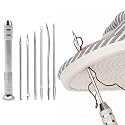 DRAWBRIDGE 7Pcs Leather Sewing Awl Needle Set, Shoe Repair Tool Kit, DIY Handmade, Includes 6 Needles (Slender, Medium, Robust), 1 Metal Awl Shaft, Handle, Box Container