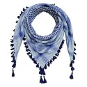 Drawbridge Men's Cotton Arab Shemagh Neck Wrap Arafat Keffiyah Multi Purpose Checkered Head Scarf for Men and Boys (Scarf-Navy-White)