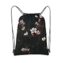 Drawstring Backpack Sports Gym Bags Small Wild Flowers Drawstring Bags for Men Women Beach Bag String Bag