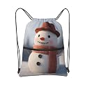 Drawstring Backpack Sports Gym Bags Snowman Drawstring Bags for Men Women Beach Bag String Bag