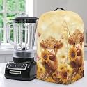 Drawstring Blender Cover Kitchen Appliance Anti Fingerprint Dust Protection Stain Resistant Coffee Maker Food Processor Stand Mixer Cover Sunflower Cartoon Highland Cow