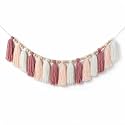 DrCor Blush Pink Tassel Garland – Boho Nursery Wall Hanging Decor