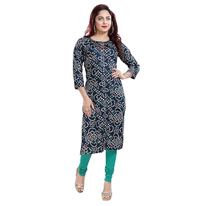 DREAM DZIRE Bandhani Kurti Green in