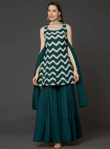 dream angel women georgette kurta sharara set