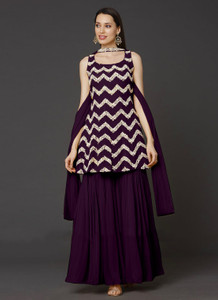 dream angel women georgette kurta sharara set