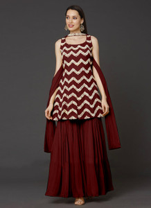 dream angel women georgette kurta sharara set