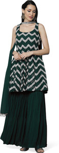 dream angel women georgette kurta sharara set