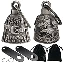 Dream Apparel 2 Pack Motorcycle Bells Guardian Angel for Biker Rider Men Women Ride Riding with Hangers, Drive Away Gremlins