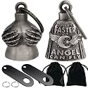 Dream Apparel 2 Pack Motorcycle Bells Guardian Angel for Biker Rider Men Women Ride Riding with Hangers, Drive Away Gremlins