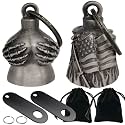 Dream Apparel 2 Pack Motorcycle Bells Guardian Angel for Biker Rider Men Women Ride Riding with Hangers, Drive Away Gremlins