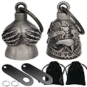 Dream Apparel 2 Pack Motorcycle Bells Guardian Angel for Biker Rider Men Women Ride Riding with Hangers, Drive Away Gremlins