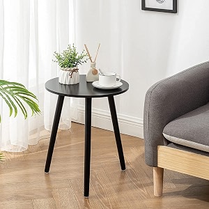 engineered wood shoppee foldable round shaped bed side table for coffee tea amp living room beauty full table medium black