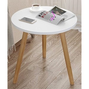 shoppee foldable round shaped bed side table for coffee tea amp living room beauty full table wood medium natural white