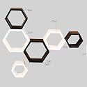 Shoppee Wood Hexagon Shape Floating Wall Shelves and Racks for Living Room (Black & White) Set of 6