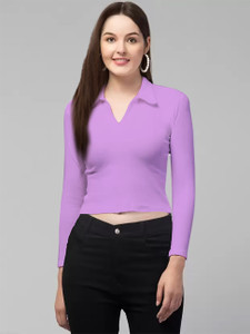 dream beauty fashion casual solid women purple top