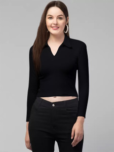 dream beauty fashion casual solid women black top