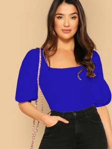 dream beauty fashion casual solid women blue top