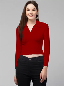 dream beauty fashion casual solid women red top