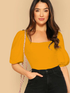 dream beauty fashion casual solid women yellow top