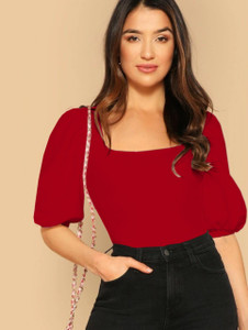 dream beauty fashion casual solid women red top