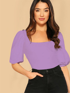 dream beauty fashion casual solid women purple top