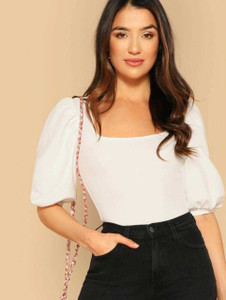 dream beauty fashion casual solid women white top