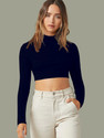 Dream Beauty Fashion Casual Solid Women Dark Blue Top