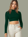Dream Beauty Fashion Casual Solid Women Dark Green Top