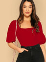 Dream Beauty Fashion Casual Solid Women Red Top