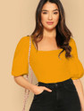 Dream Beauty Fashion Casual Solid Women Yellow Top