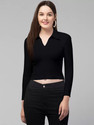 Dream Beauty Fashion Casual Solid Women Black Top