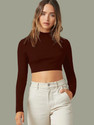 Dream Beauty Fashion Casual Solid Women Brown Top