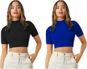 Dream Beauty Fashion Casual Solid Women Blue Top
