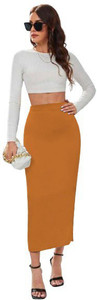 dream beauty fashion women solid pencil yellow skirt