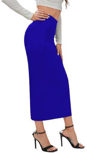 dream beauty fashion women solid pencil blue skirt