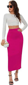 dream beauty fashion women solid pencil pink skirt