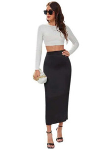 dream beauty fashion solid women pencil black skirt