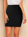 Dream Beauty Fashion Solid Women Pencil Black Skirt