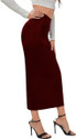 Dream Beauty Fashion Women Solid Pencil Maroon Skirt