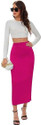 Dream Beauty Fashion Women Solid Pencil Pink Skirt